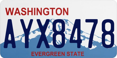 WA license plate AYX8478