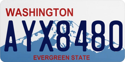 WA license plate AYX8480