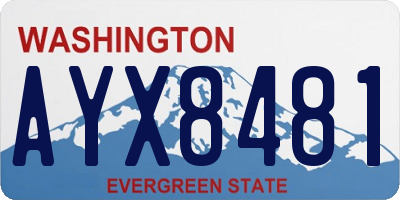 WA license plate AYX8481