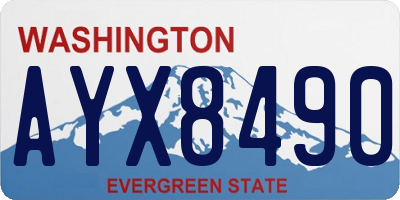 WA license plate AYX8490