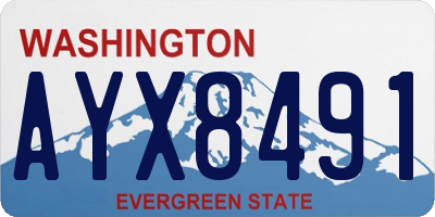 WA license plate AYX8491