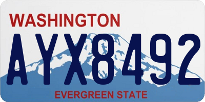 WA license plate AYX8492