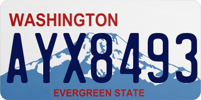 WA license plate AYX8493