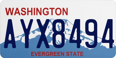 WA license plate AYX8494