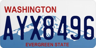 WA license plate AYX8496