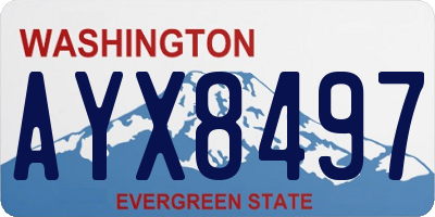 WA license plate AYX8497