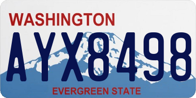 WA license plate AYX8498