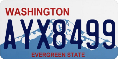 WA license plate AYX8499