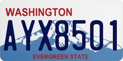 WA license plate AYX8501