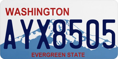 WA license plate AYX8505