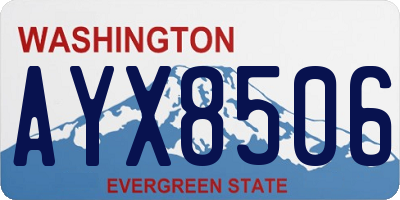 WA license plate AYX8506