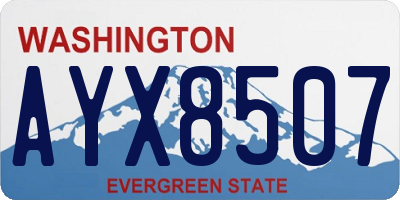 WA license plate AYX8507