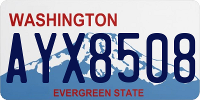 WA license plate AYX8508