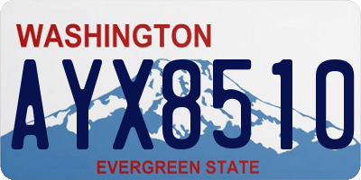 WA license plate AYX8510