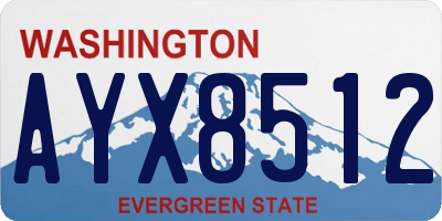 WA license plate AYX8512