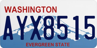 WA license plate AYX8515