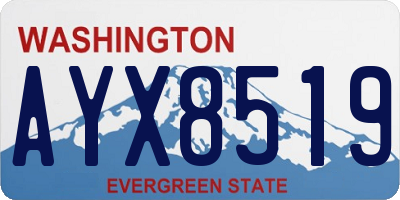 WA license plate AYX8519