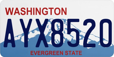 WA license plate AYX8520