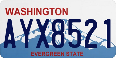 WA license plate AYX8521