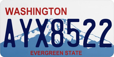 WA license plate AYX8522