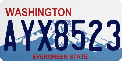 WA license plate AYX8523