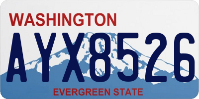 WA license plate AYX8526