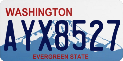 WA license plate AYX8527