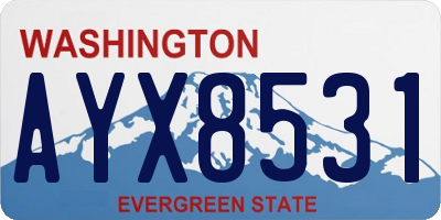 WA license plate AYX8531