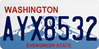 WA license plate AYX8532