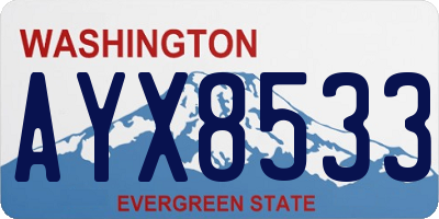 WA license plate AYX8533