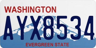 WA license plate AYX8534