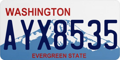 WA license plate AYX8535