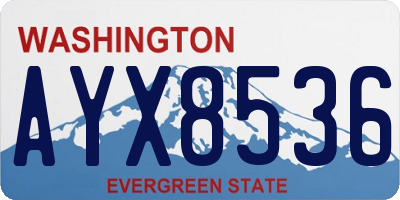 WA license plate AYX8536