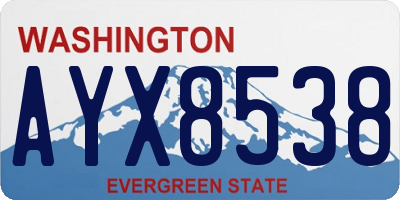 WA license plate AYX8538