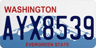 WA license plate AYX8539