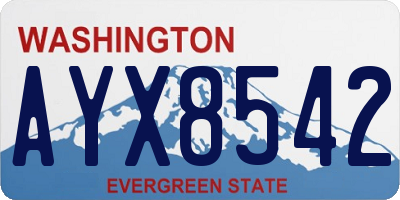 WA license plate AYX8542