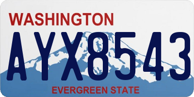 WA license plate AYX8543