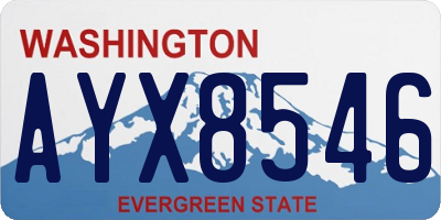 WA license plate AYX8546