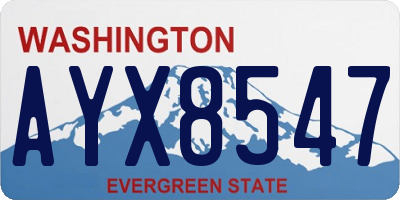 WA license plate AYX8547