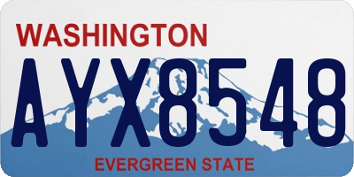 WA license plate AYX8548