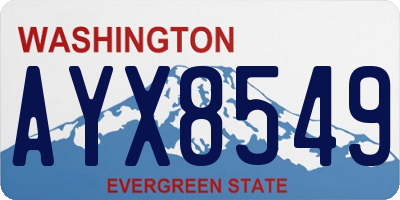 WA license plate AYX8549