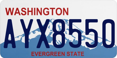 WA license plate AYX8550