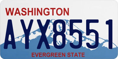 WA license plate AYX8551