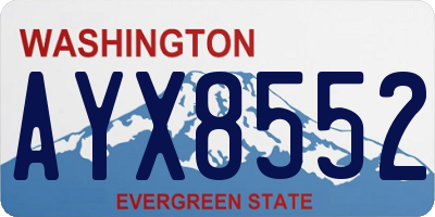 WA license plate AYX8552