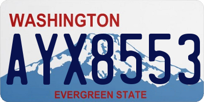 WA license plate AYX8553