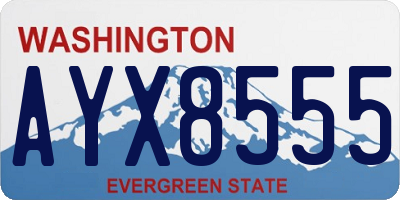 WA license plate AYX8555