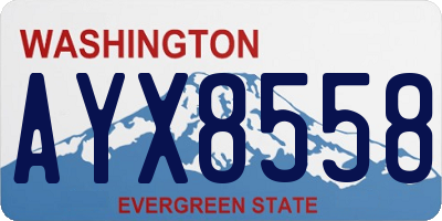 WA license plate AYX8558