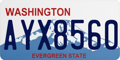 WA license plate AYX8560