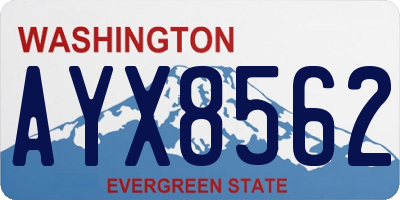 WA license plate AYX8562