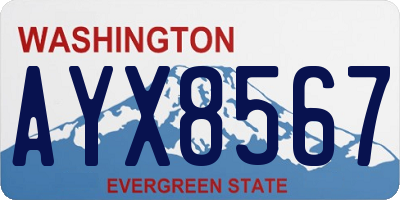 WA license plate AYX8567